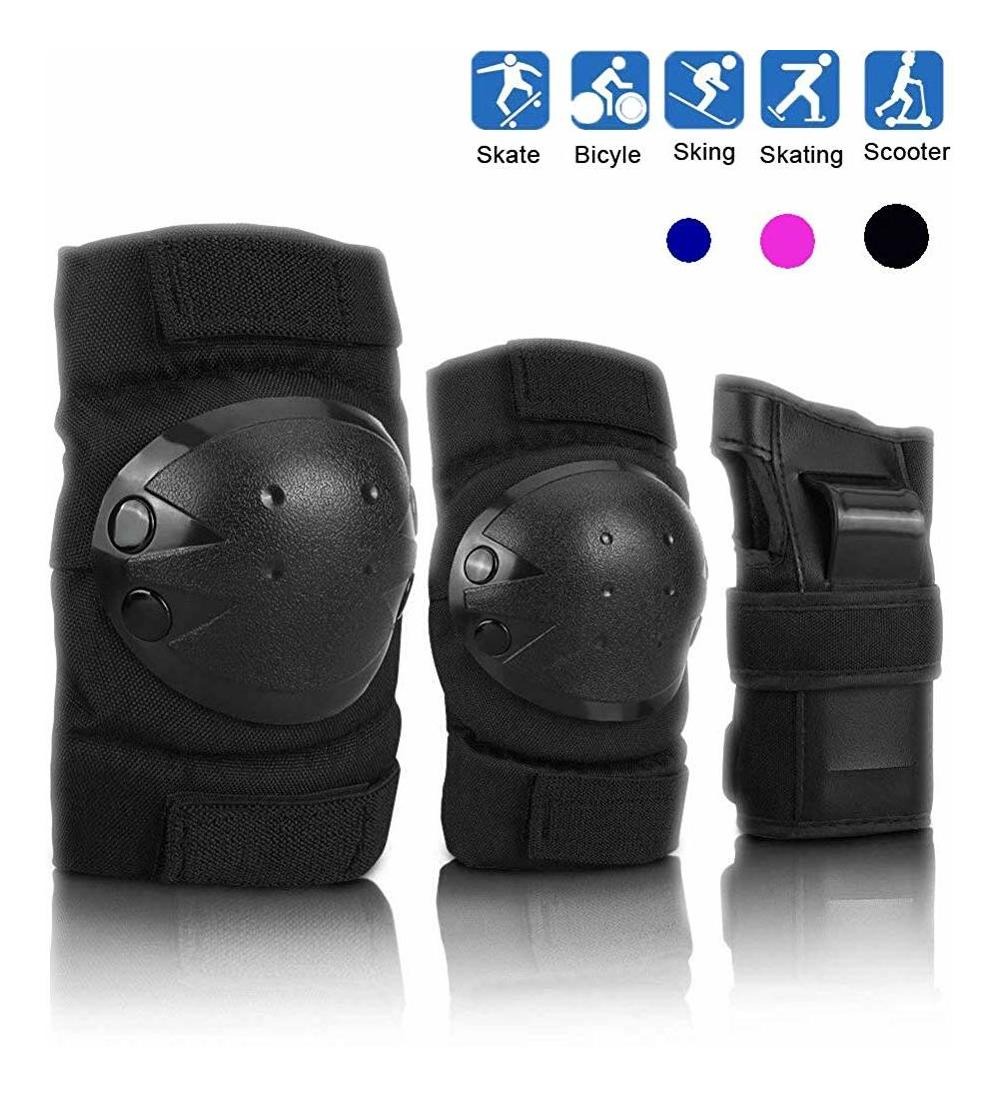 Alivier 6 en 1 Kit de Almohadillas de Codo de Rodilla para ni/ños//Adultos Juego de mu/ñequeras Ajustables Protecci/ón de Seguridad para Patines Patina en Bicicleta Patinaje en l/ínea Patinaje Deportivo