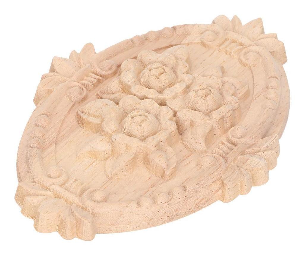 Tallado en madera aplique forma ovalada Onlay flor talla de calcoman/ía sin pintar decoraci/ón de muebles para el hogar