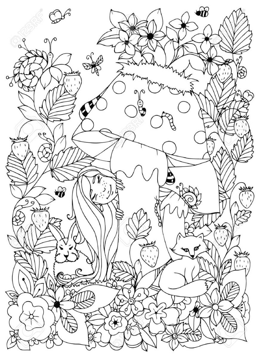 Desenho Para Colorir De Uma Floresta Últimas Flores