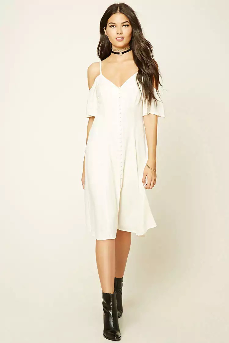 vestido midi forever 21