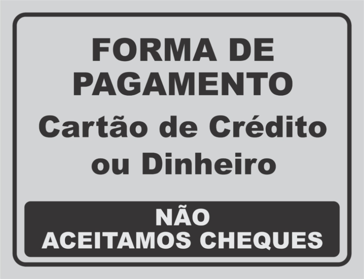 Forma De Pagamento 02 Placas - R$ 20,00 em Mercado Livre