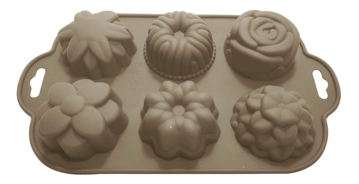 Forma De Silicone Para 6 Cupcakes Flores 6 Unidade Ie R 89 40