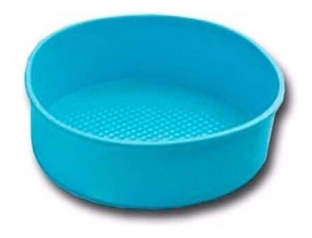 Forma De Silicone Redonda Azul Grande Para Bolos Forno R 16 90