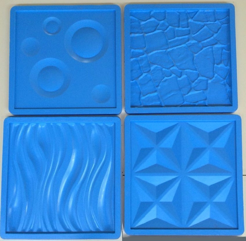 Forma Molde Silicone Gesso Placas Parede 4 Pecas 3d 39x39cm R