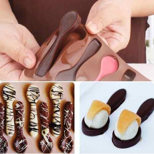 Forma Para Chocolate Silicone Formato Colher Antiaderente R 17