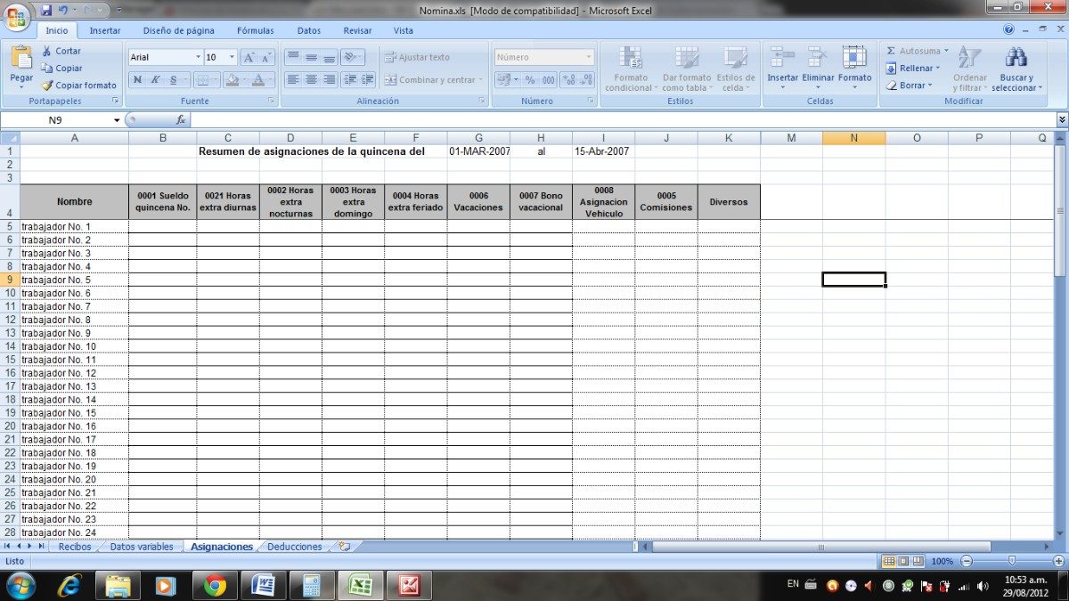 formato de nomina con macros en excel bs 0 11 en mercado libre formato de nomina quincenal
