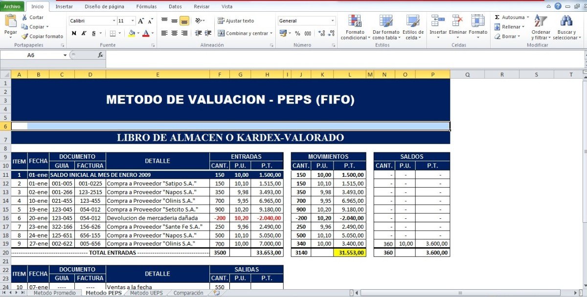 formatos para almacen en excel