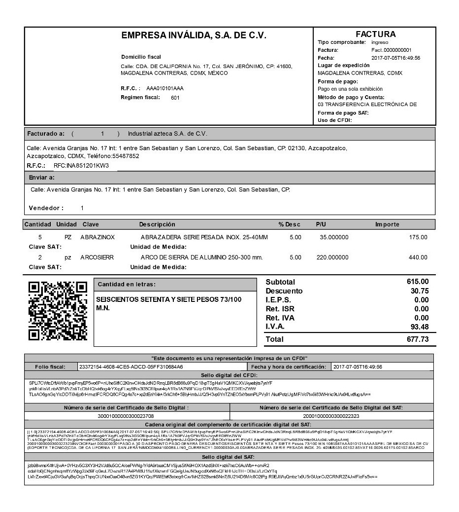 formatos facturas aspel sae 7 noi cfdi 3 3 140 00 formatos de factura