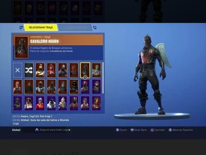 Fortnite C-onta Com Cavaleiro Negro - R$ 160,00 em Mercado