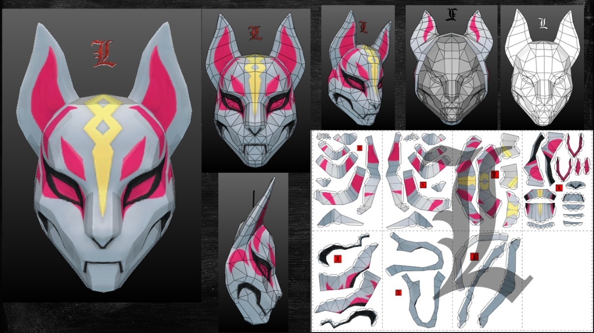 Fortnite Papercraft Life Size Drift Mask Tutorial Papercraft Free | My ...