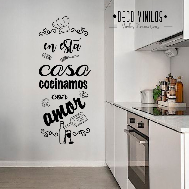 DECO-VINILOS | Frases Para Cocina Vinilos Decorativos Pared - $ 1.199,00