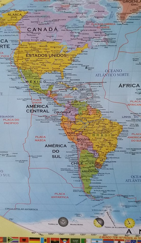 Frete Grátis - Mapa Mundi Político Escolar - Decorativo - R$ 12,00 em