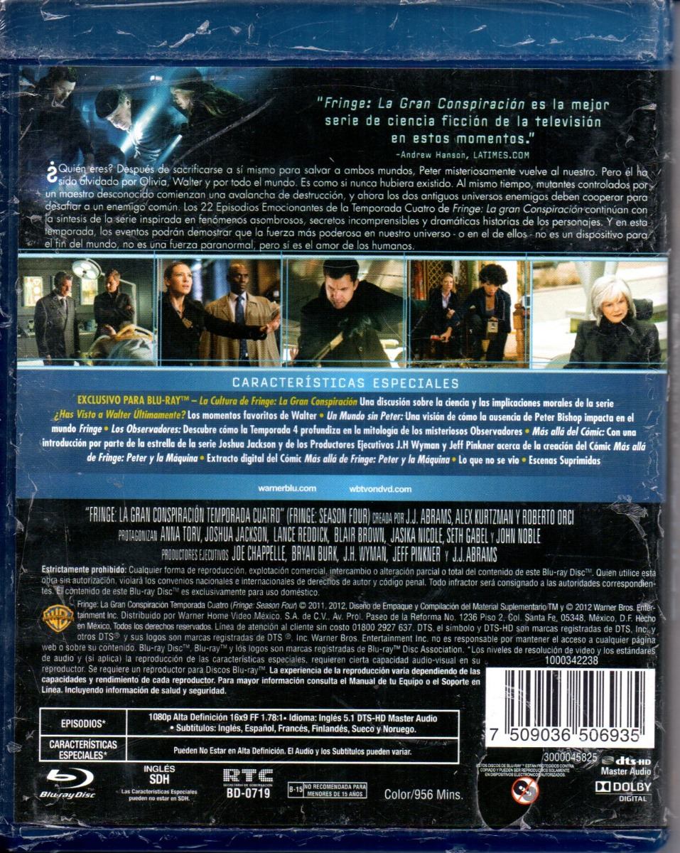 Fringe/ La Gran Conspiración4 Cuarta Temporada Cuatro Bluray ... Fringe/ La Gran Conspiración4 Cuarta Temporada Cuatro Bluray ...
