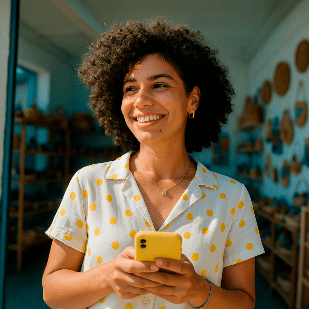 Mulher empresária usando tablet no seu negócio