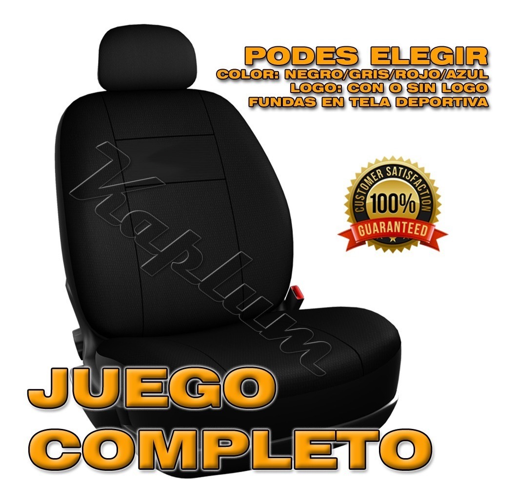 Juego Completo Tela Negra Coche Fundas de Asiento para Peugeot 106 205 206 207