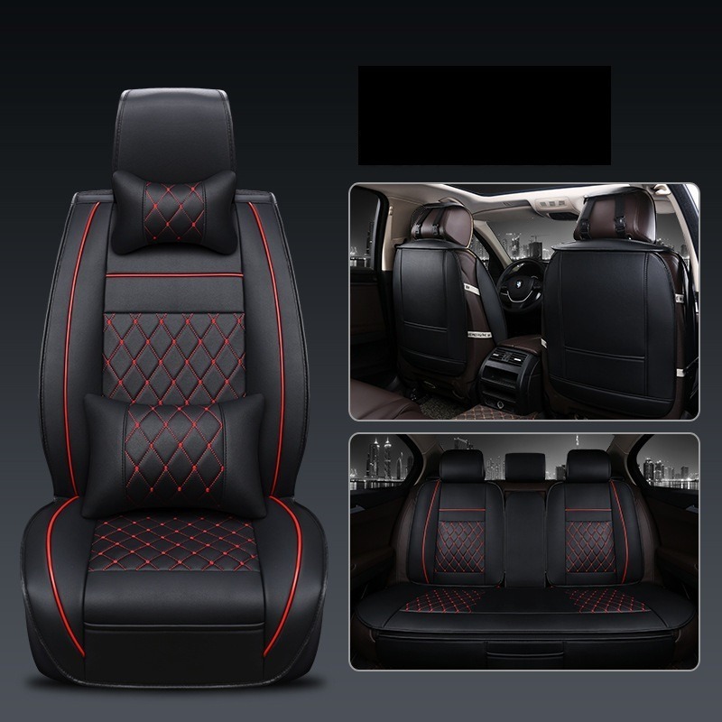 Cuero PU Marrón Deluxe asiento delantero cubre Acolchado Para KIA Hyundai