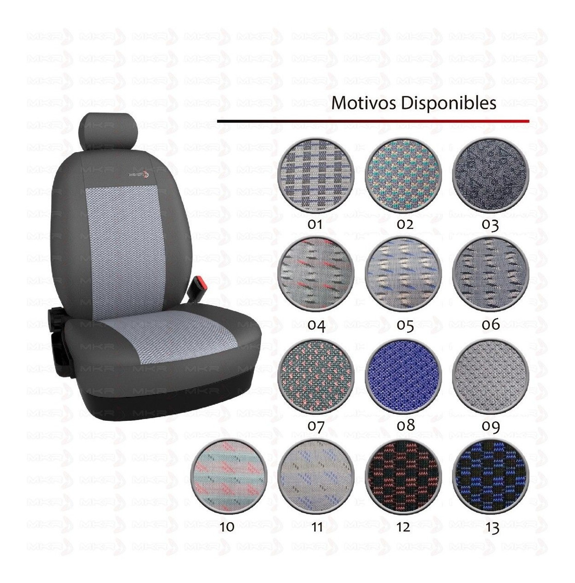 Fundas para asientos gris delantero ele Ford Ka