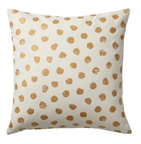 Blanco 100Algodón Skäggört Funda De Almohadon Ikea Dorado c345RjLAq