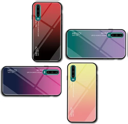 Funda Protectora Case Lujo Slim Elegante Huawei P30 Lite Pro Cristal Templado Aura Colores
