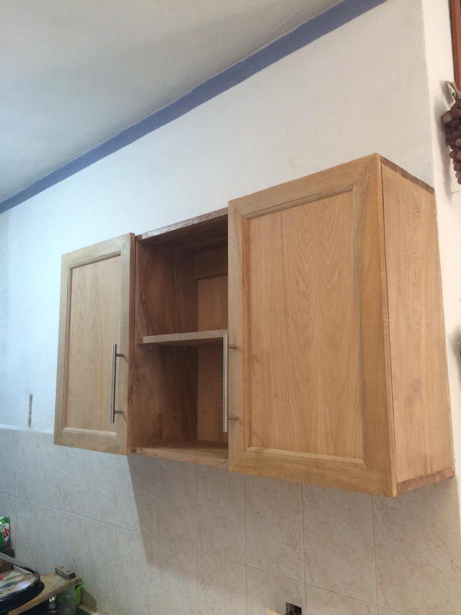 Gabinete Alacena Cocina Integral Puertas Pared Madera Maciza - $ 4,250.