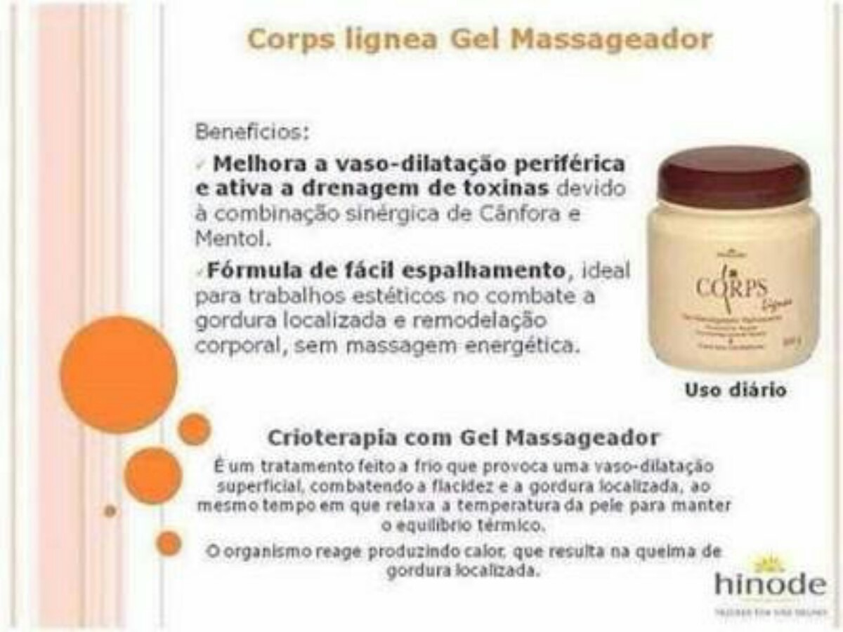 Gel Redutor De Medidas Lignea Corpus Hinode - R$ 42,90 em Gel Redutor De Medidas Lignea Corpus Hinode - R$ 42,90 em