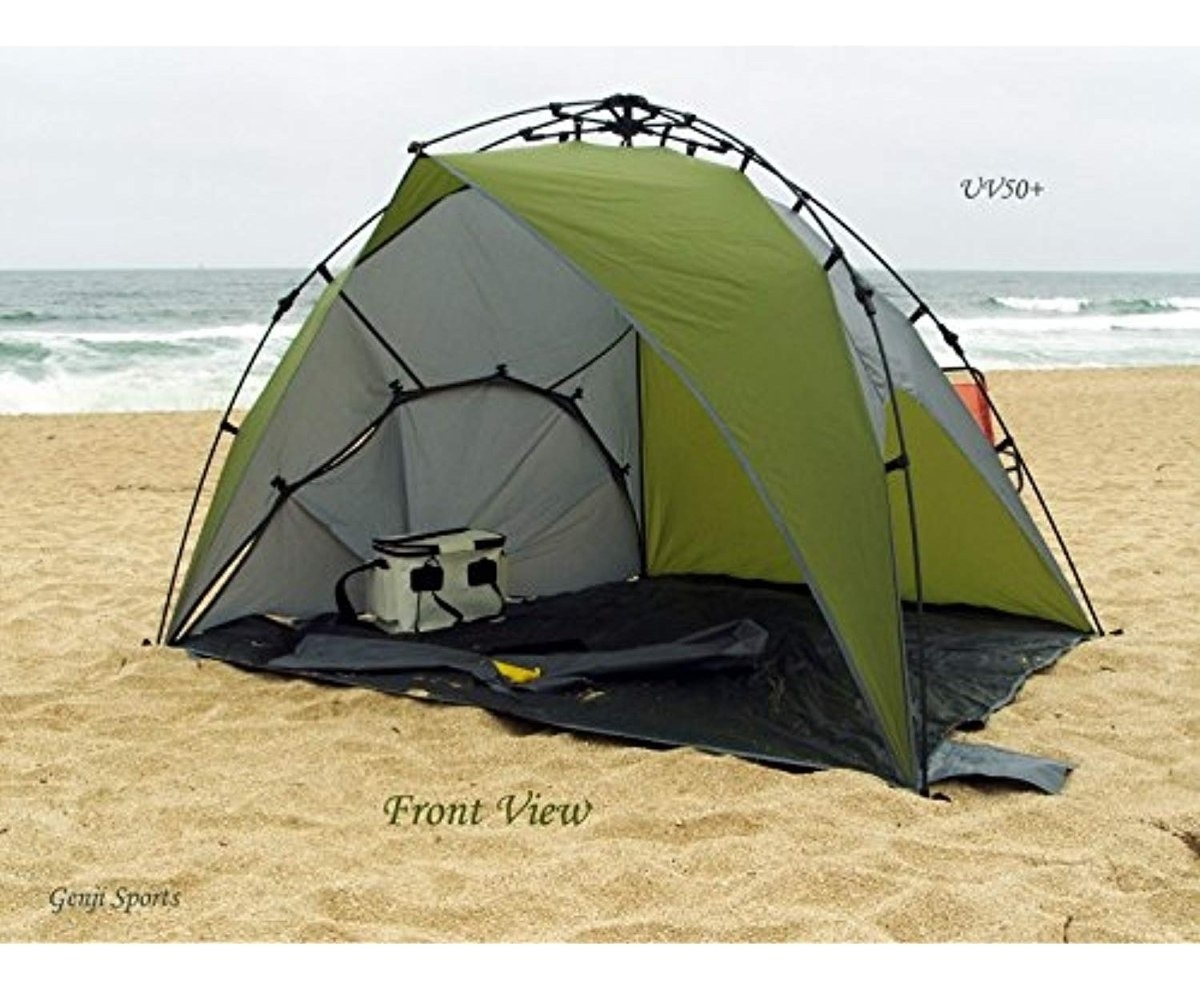 Genji Sports Star Canopy Instant Beach Sun Shelter One Size Green//Beige