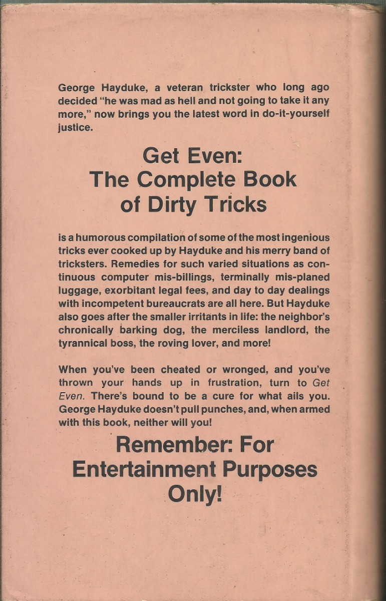 Get Even The Complete Book Of Dirty Tricks George Hayduke - 