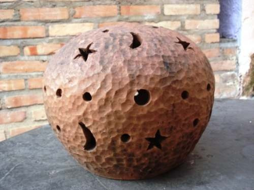 Globo Argila Antigo Iluminaç u00e3o Artesanal Com Vela Ou Adesivo De Parede Caveira ~ Globo Argila Antigo Iluminaç u00e3o Artesanal Com Vela Ou
