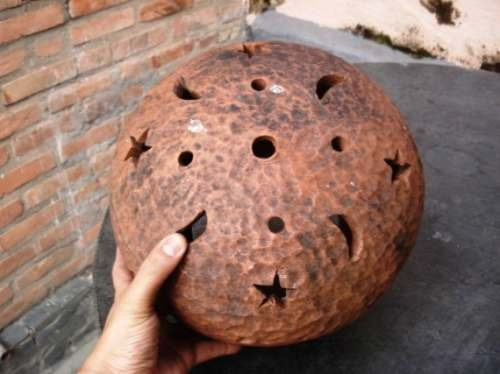 Globo Argila Antigo Iluminaç u00e3o Artesanal Com Vela Ou Lampada R$ 75,00 em Mercado Livre Aparador Vidro ~ Globo Argila Antigo Iluminaç u00e3o Artesanal Com Vela Ou Lampada R$ 75,00 em Mercado Livre