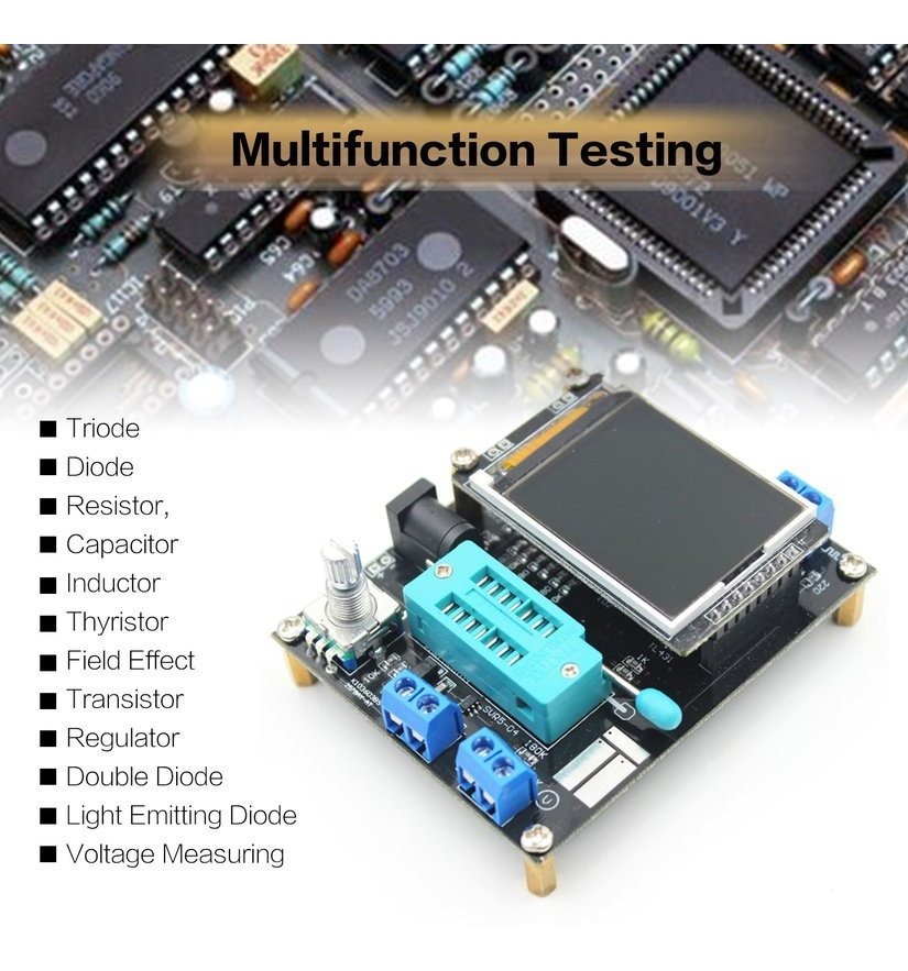 GM328 NPN and PNP Transistor Tester Diode Resistance Capacitance Test DIY