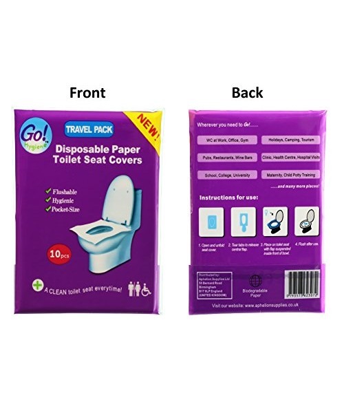 fundas desechables para avi/ón, 2 piezas + 2 fundas de asiento de inodoro desechables Fundas desechables para asiento de avi/ón y teatro limpias higi/énicas y anticontacto