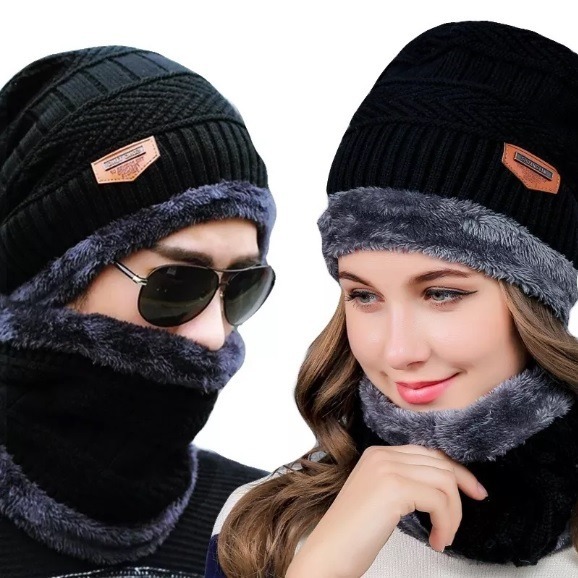 Gorro de punto con bufanda de bamb/ú Teyiwei