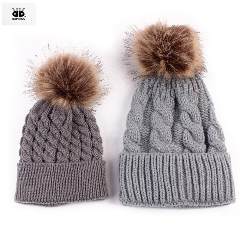 gorro gorrito duo madre e hija lote 6 set tejido pompon 1 500 00