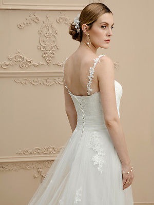 grace a-line vestido de novia de tul de encaje tren de la c