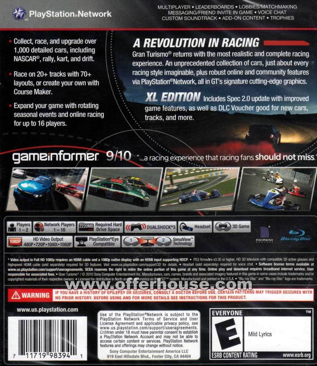 Gran Turismo 5 Xl Edition Car List