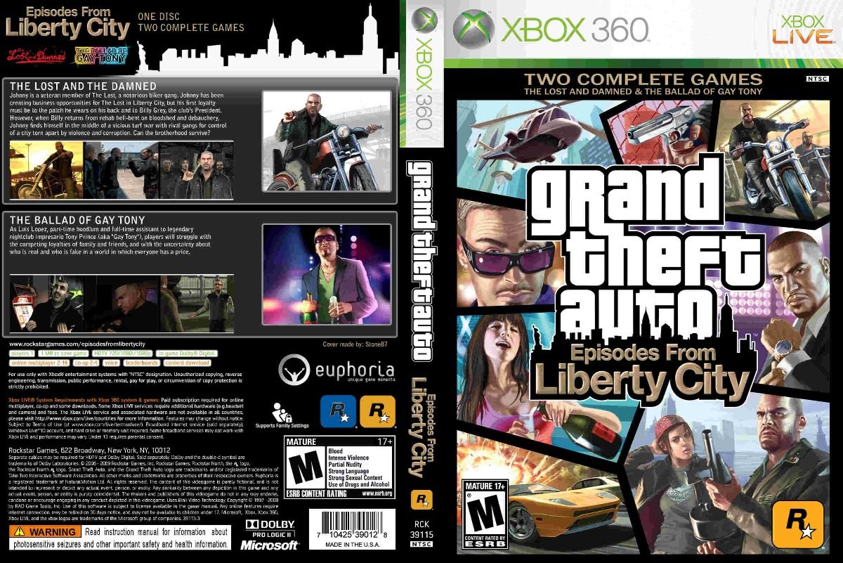 Resultado de imagem para (GTA) Grand Theft Auto: Episodes from Liberty City â€“ Legendado PT-BR xbox 360 covers