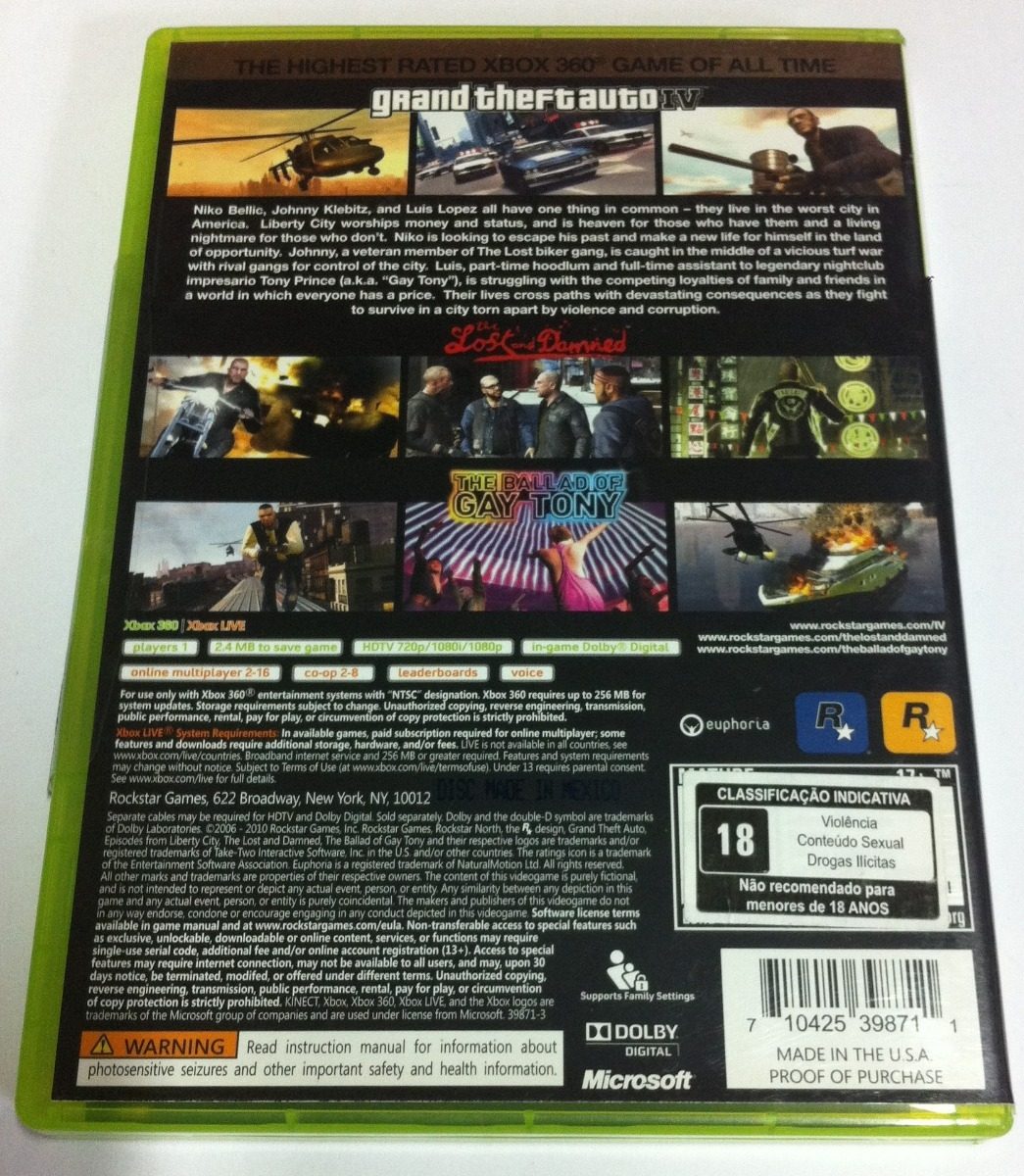 Grand Theft Auto Iv - Episodes From Liberty City - Xbox ...