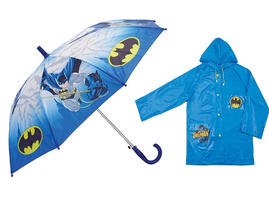 Guarda Chuva Sombrinha + Capa Infantil Batman Presente R