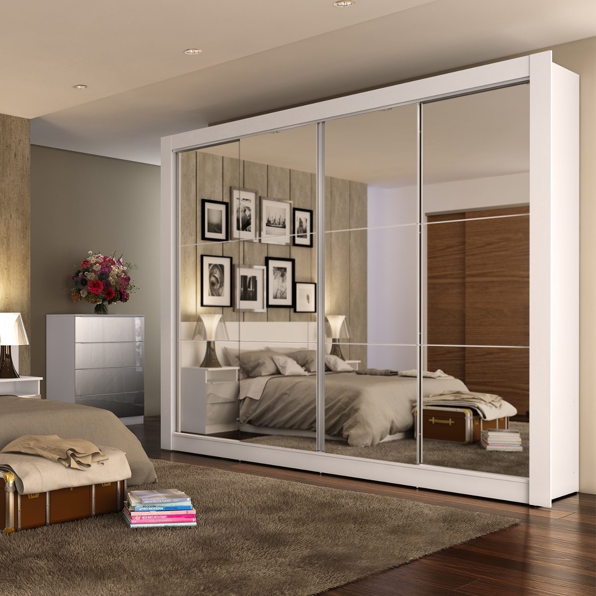 Guarda Roupa Casal Com Espelho 4 Portas De Correr New Jc R ~ Jogo De Quarto Casal Embutido E Quarto De Casal Espelhado Guarda Roupa Casal Com Espelho 4 Portas De Correr New Jc R ~ Jogo De Quarto Casal Embutido E Quarto De Casal Espelhado