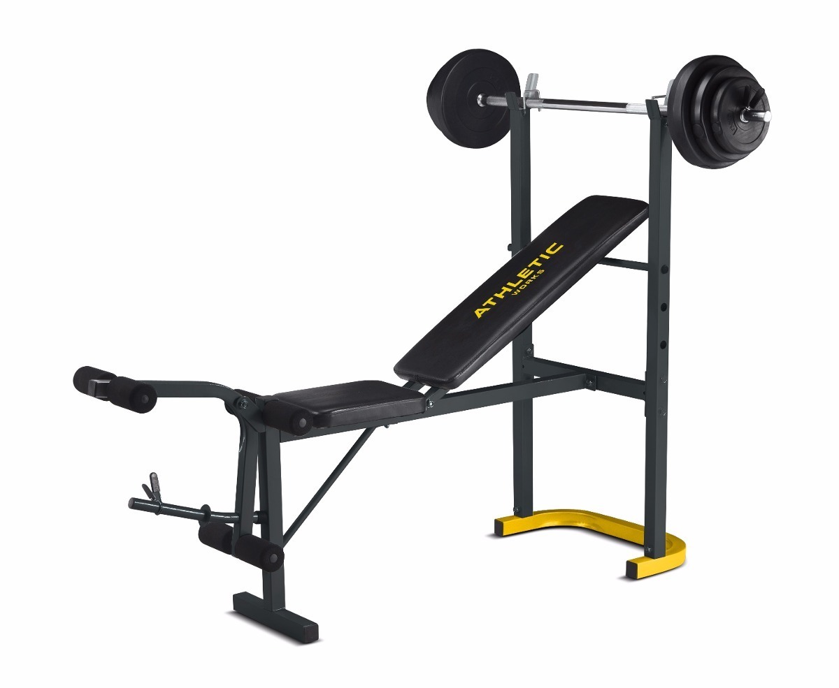 gym centro banco multi ejercicios importado con pesas barra