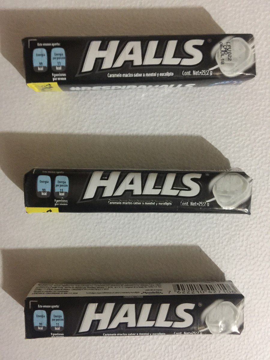 Halls Negras 3 Tubos Con 9 Pastillas C/u, Envío Gratis - $ 218.00 en Mercado Libre