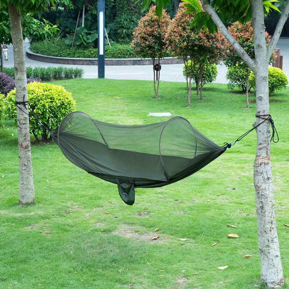 Hamaca Con Mosquitero Tela De Paracaídas Y Mosquetones Acero - ¢ 39,900