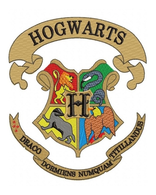 Harry Potter Hogwarts Brasão Matriz Bordado Computadorizado - R ...
