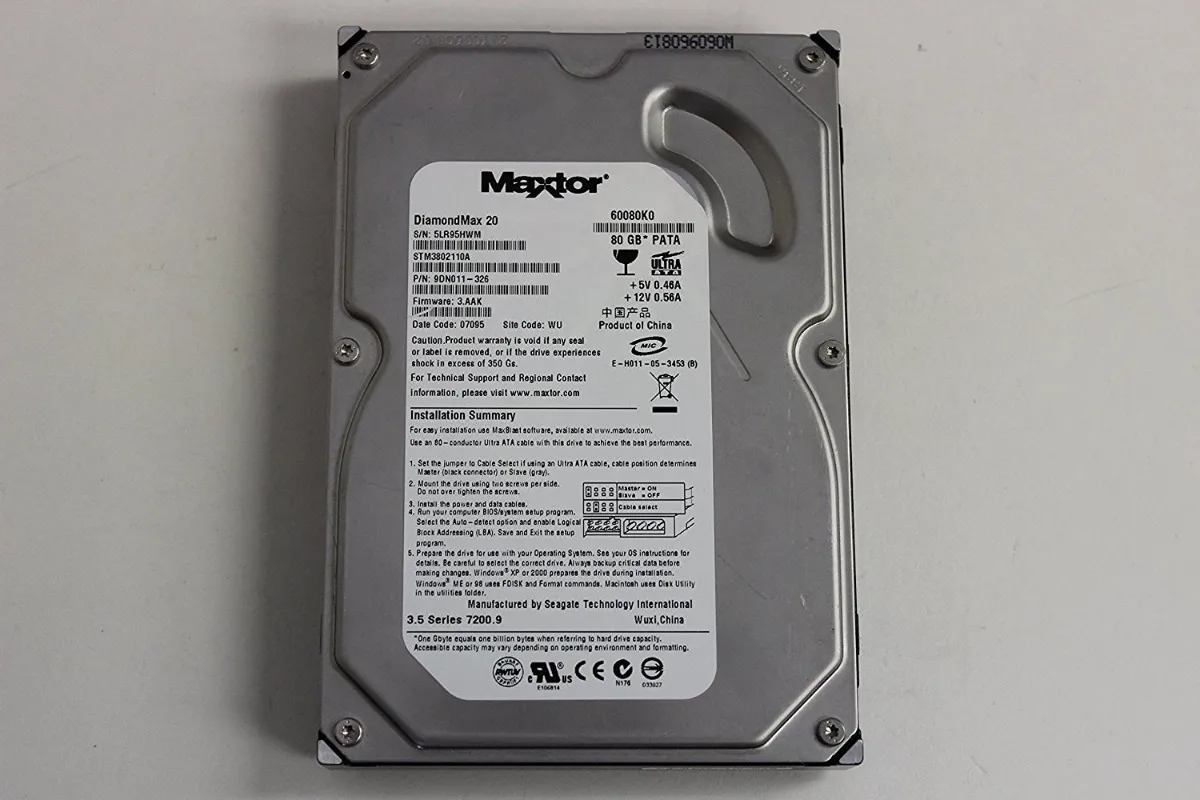 MAXTOR STM3802110A 9DN011-326 80GB IDE HARD DRIVE