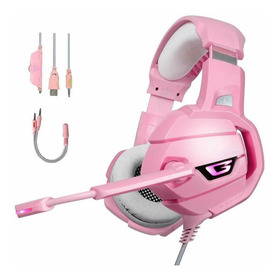 Headset Gamer Fone De Ouvido K5 Pink Girl Onikuma Profission