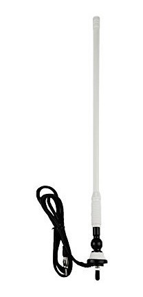Resistente al agua coche marina de goma flexible para m/ástil de Antena de Radio FM//AM antena de radio para barco coche ATV UTV color blanco