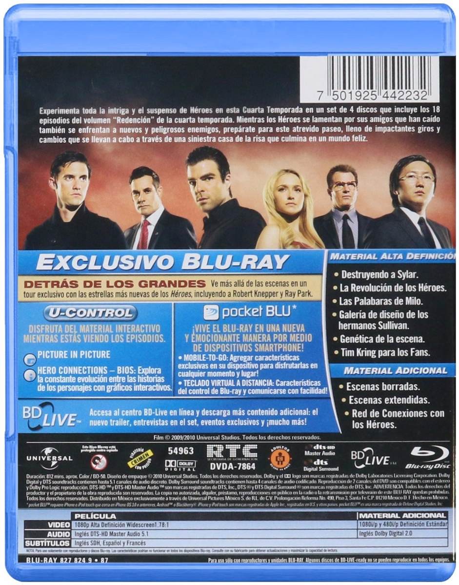 Heroes Cuarta Temporada 4 Cuatro Blu-ray - $ 399.00 en Mercado Libre Heroes Cuarta Temporada 4 Cuatro Blu-ray - $ 399.00 en Mercado Libre