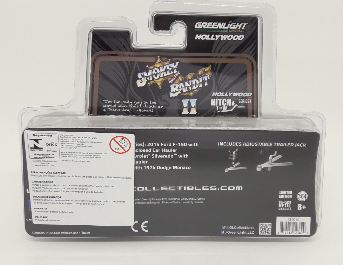 Luz Verde Pontiac Firebird 1980 /& Silverado 2015 Smokey /& Bandit 2 1//64 31010