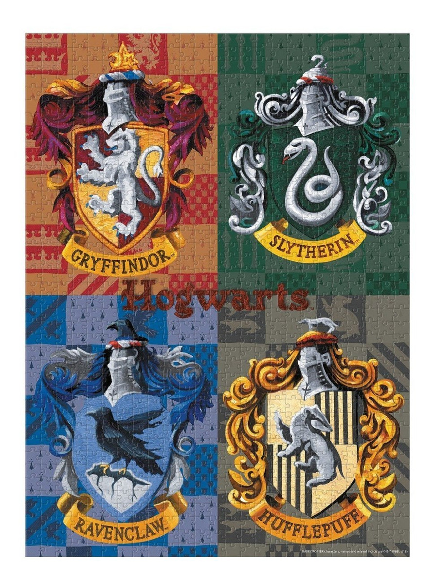 Hogwarts Escudos Casas Harry Potter Rompecabezas 1k Novelty - $ 149.00