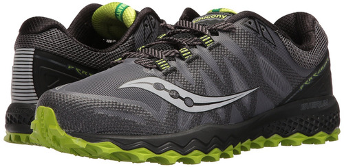 Hombre Saucony Peregrine 7 Trail Runner, Gris / Negro / L